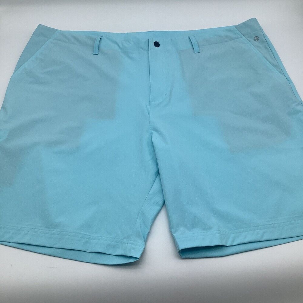 Adidas Mens Textured Golf Shorts Light Blue Size 42